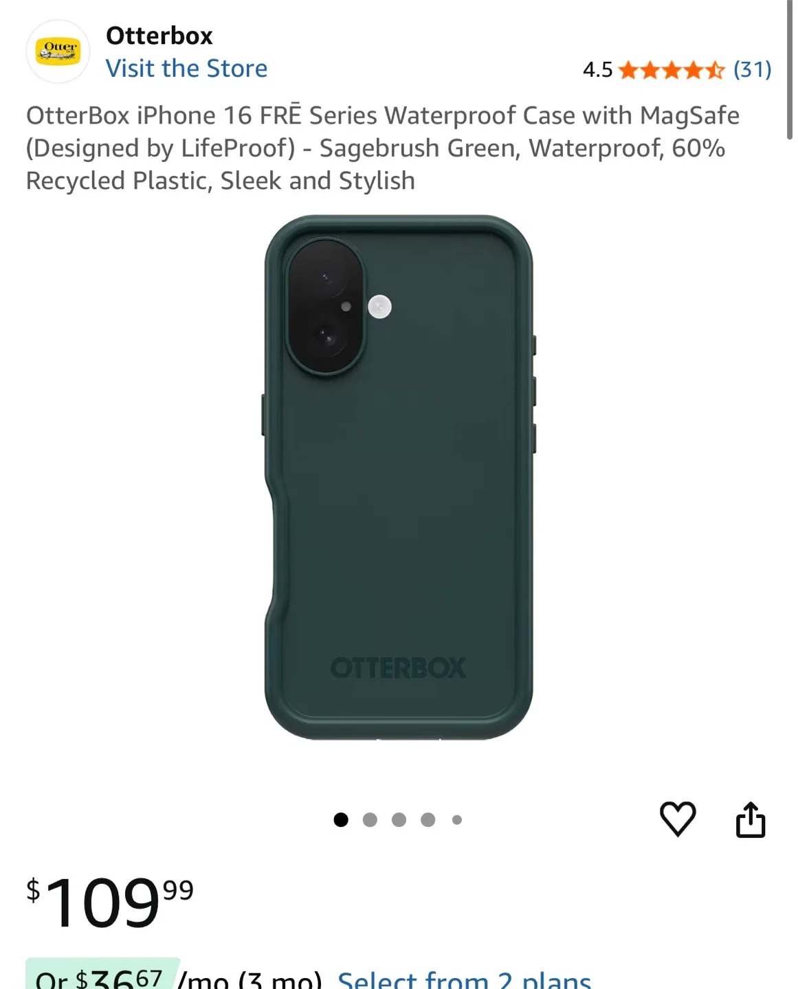 Otterbox iPhone 16 Frē Series Waterproof Case - Green