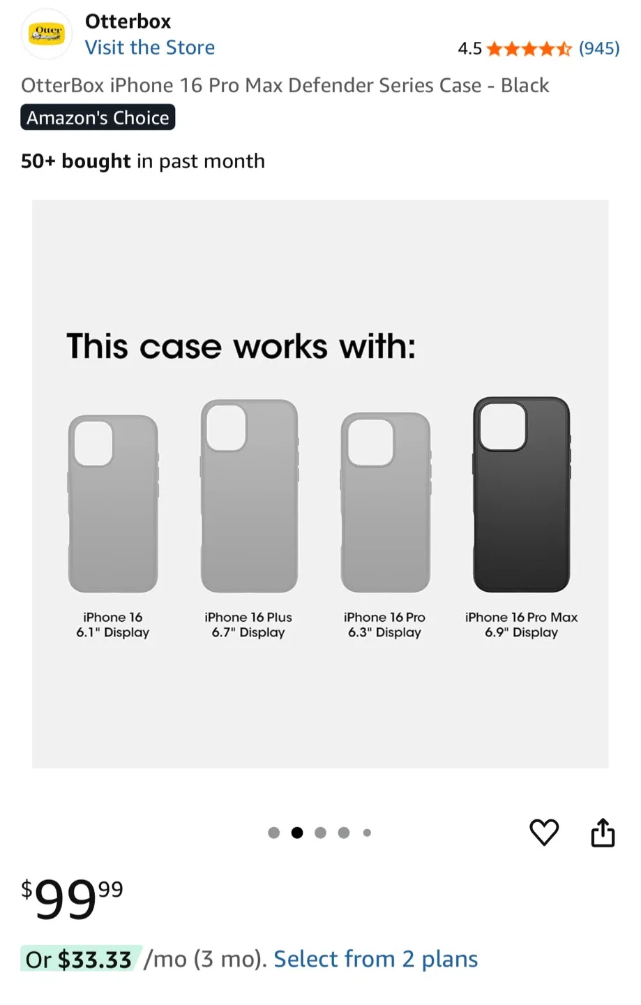 OtterBox iPhone 16 Pro Max Defender Series Case - Black image indicator(3)