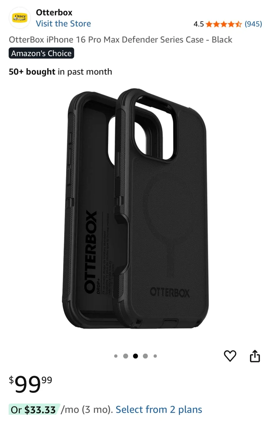 OtterBox iPhone 16 Pro Max Defender Series Case - Black image indicator(2)