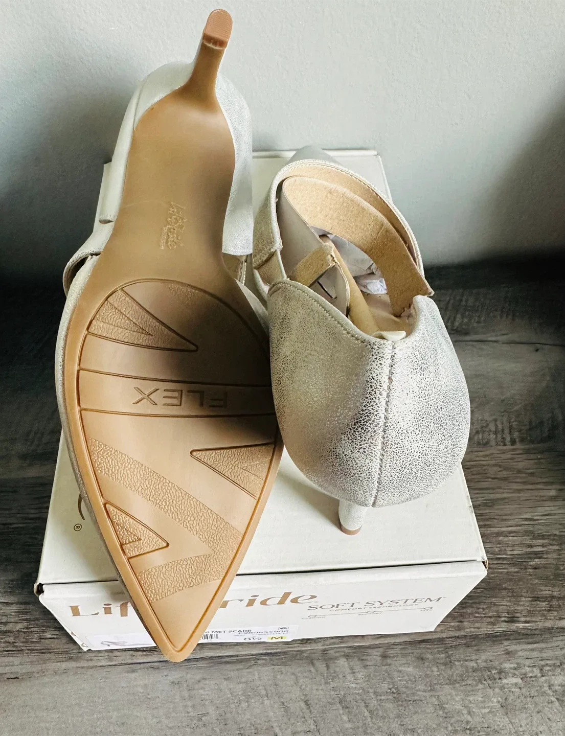 LifeStride Suki Silver Metallic Heels - Size 8.5M image indicator(4)