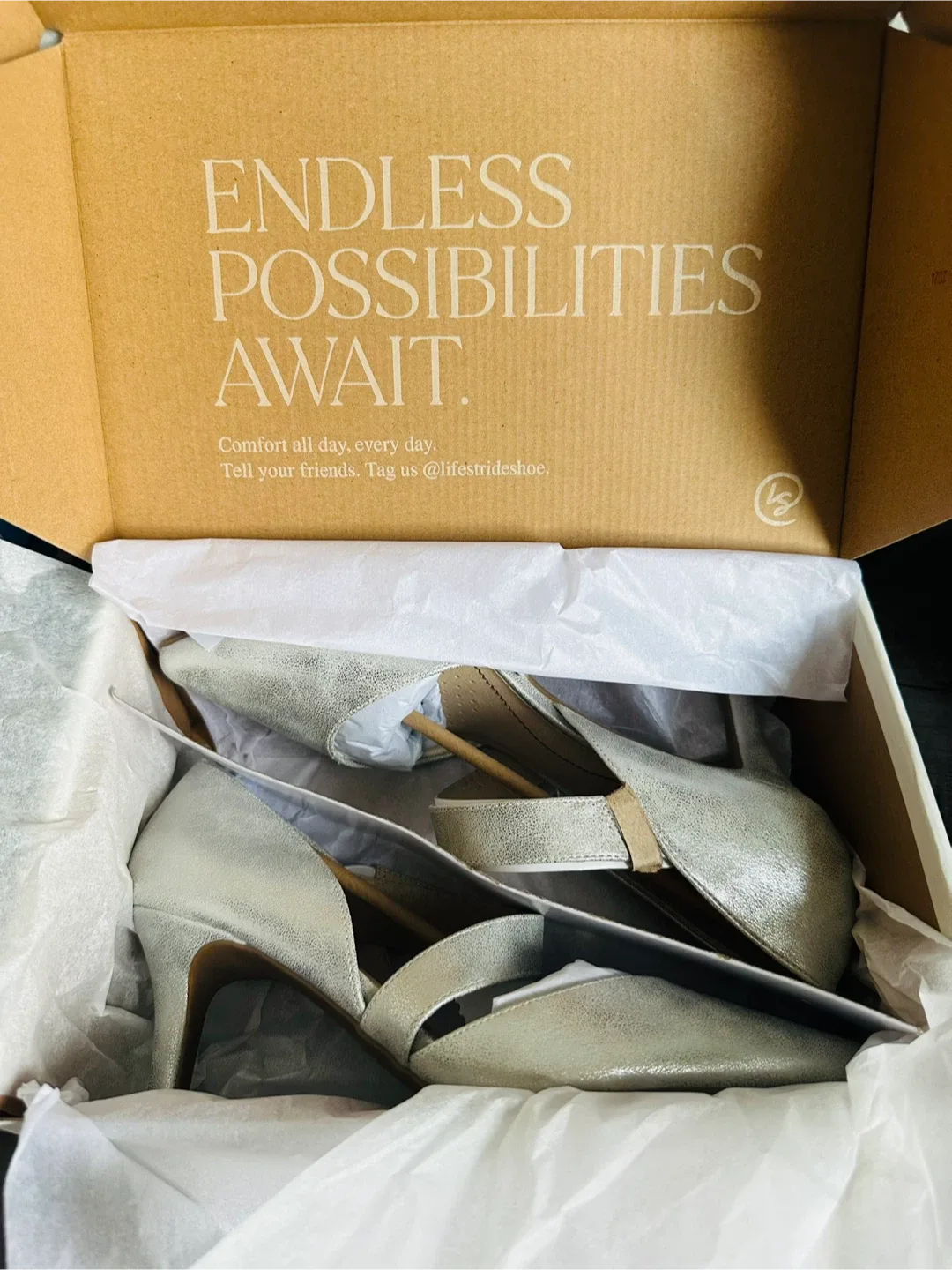 LifeStride Suki Silver Metallic Heels - Size 8.5M image indicator(6)