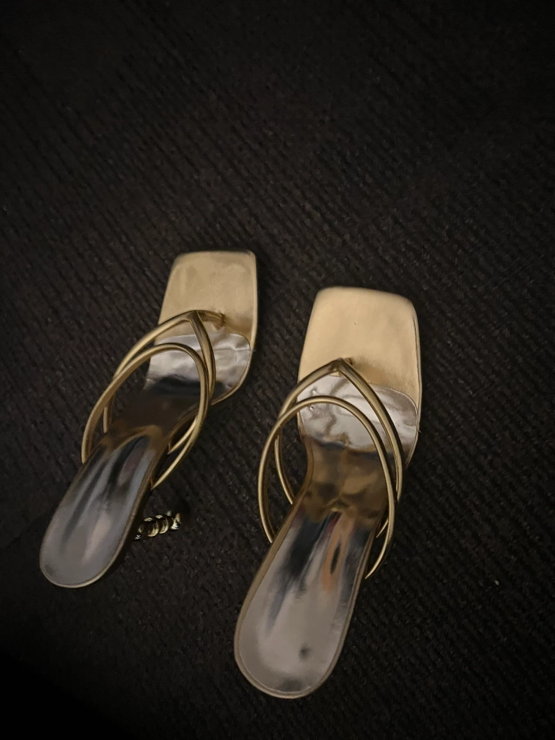 Gold stiletto Heels, Size 10 - photo 3