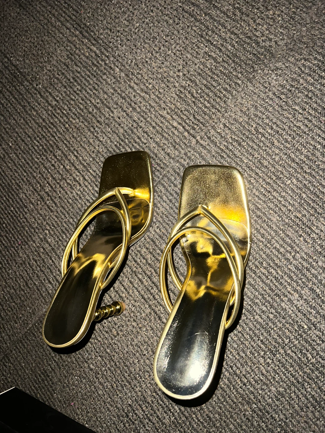 Gold stiletto Heels, Size 10 - photo 2