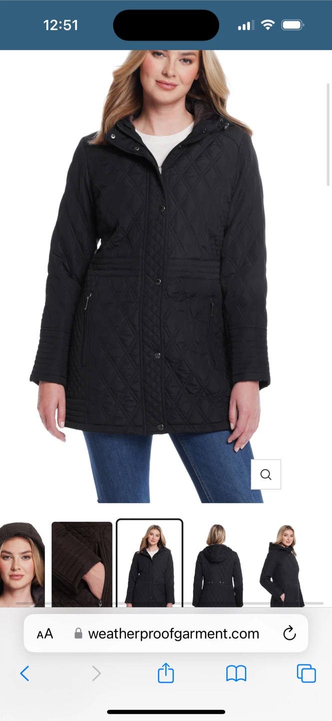 Weatherproof Black Quilted Jacket - M - photo 2