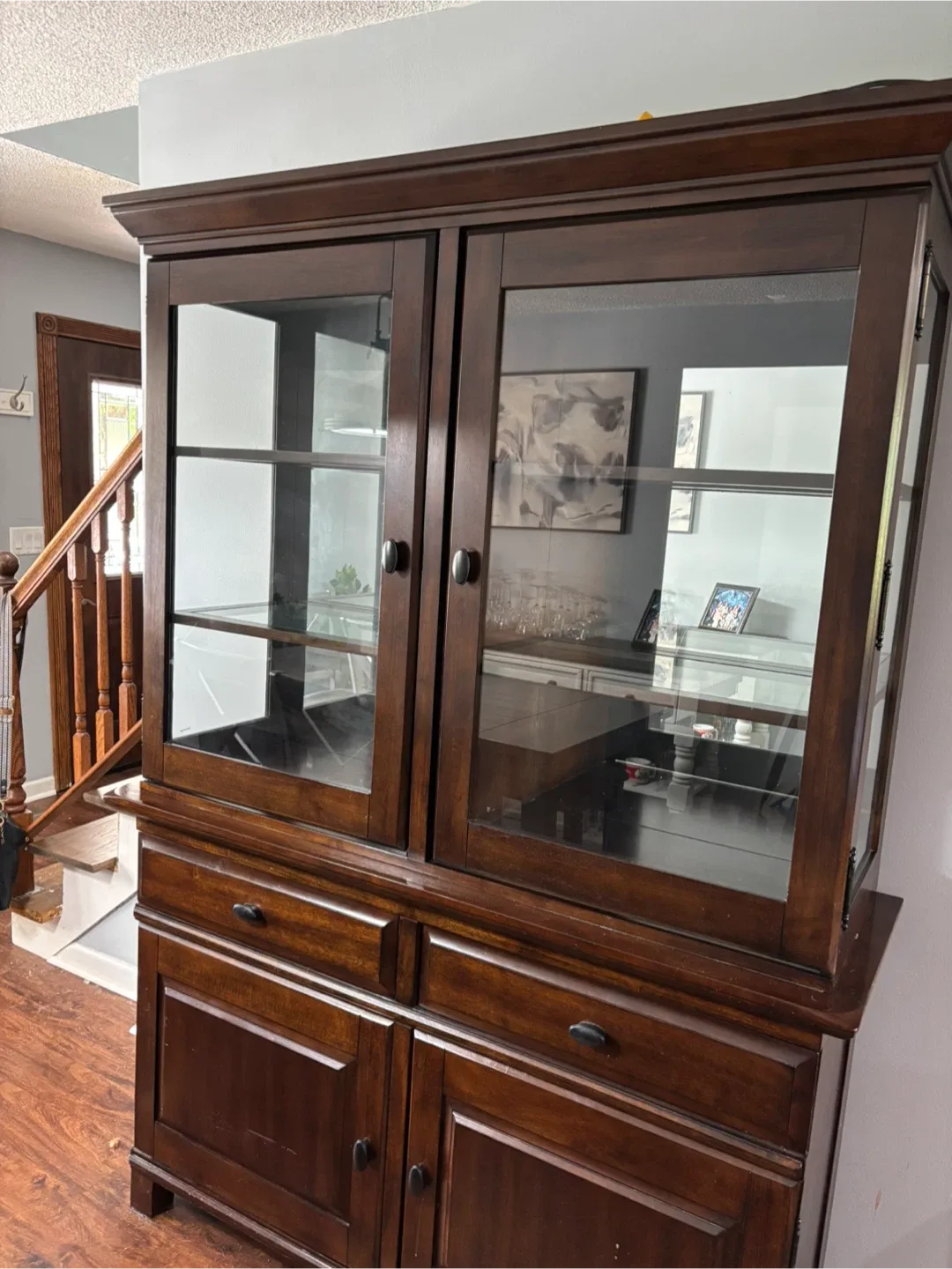 Brown Wood China Cabinet