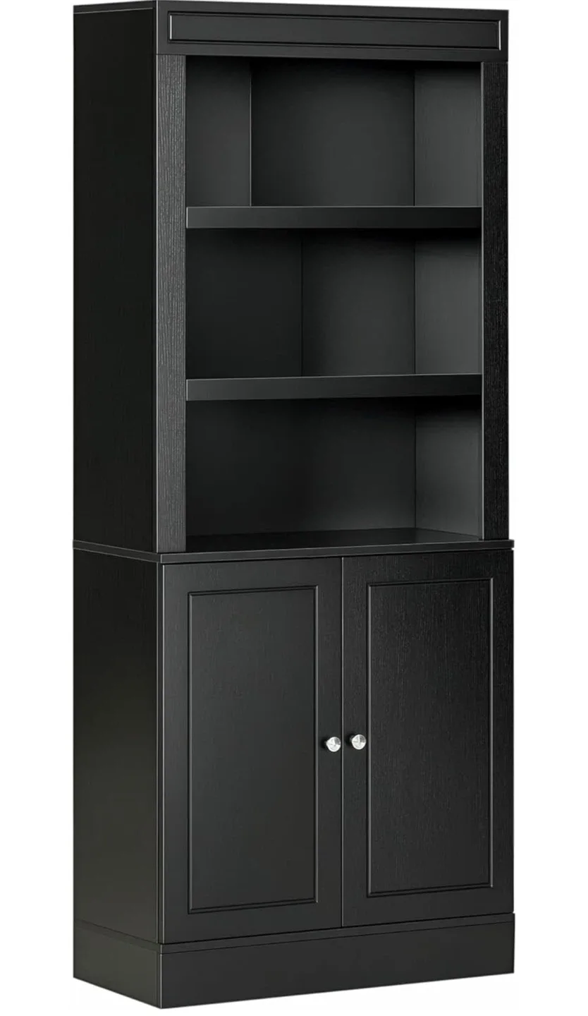 Black Wooden Storage Cabinet Bookcase