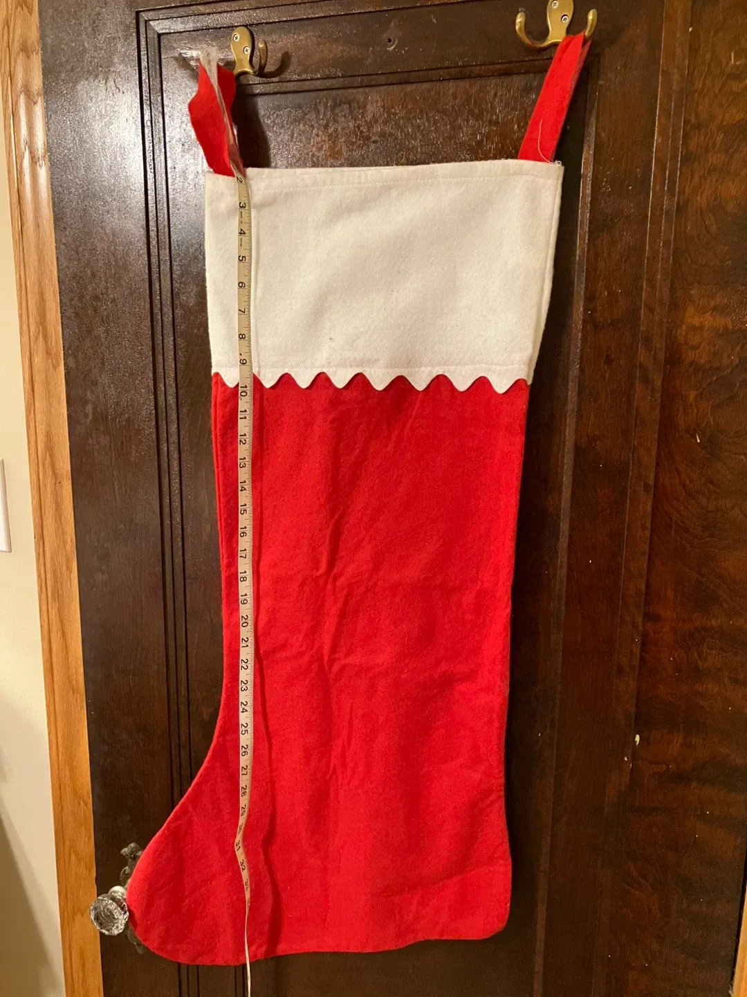 Christmas Stocking - Red & White, 30 inches
