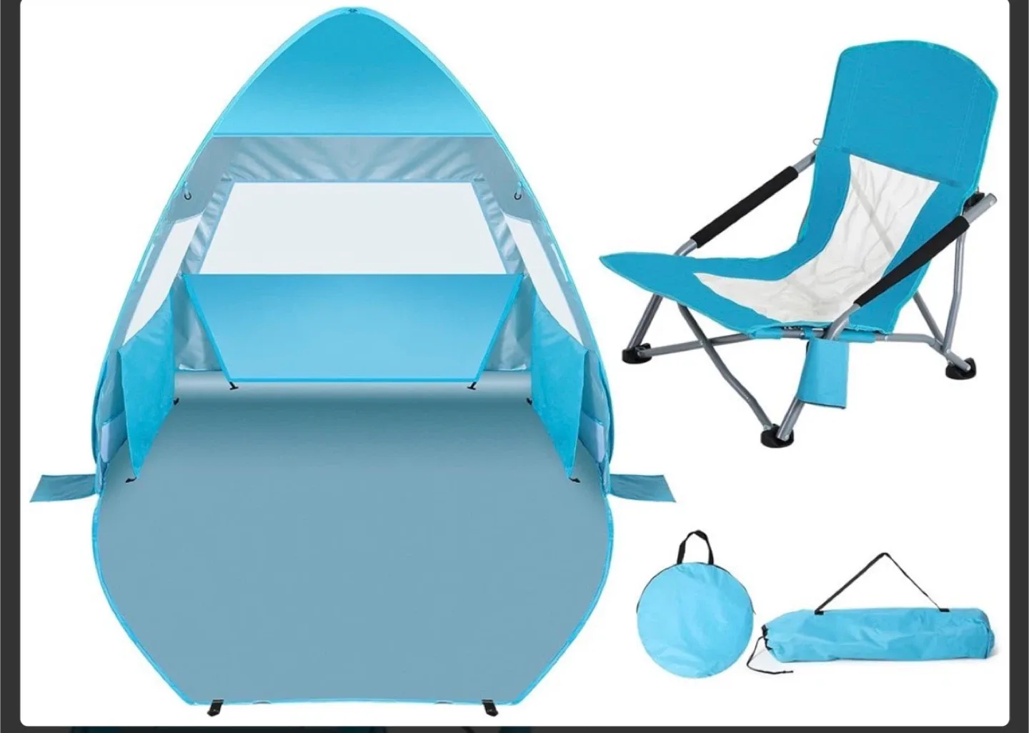 Beach Tent for 2-3 Person - Oxford Cloth Cross Camp image indicator(4)