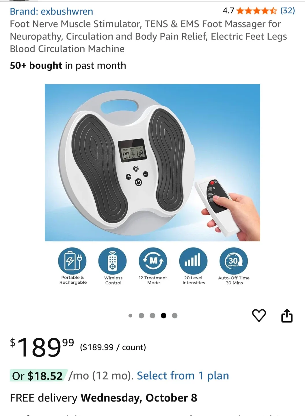 exbushwren Foot Nerve Muscle Stimulator - NEW