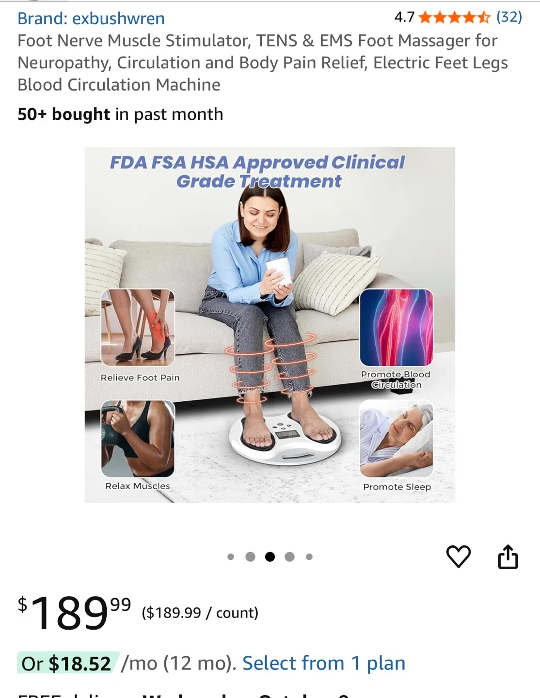 exbushwren Foot Nerve Muscle Stimulator - NEW image indicator(3)