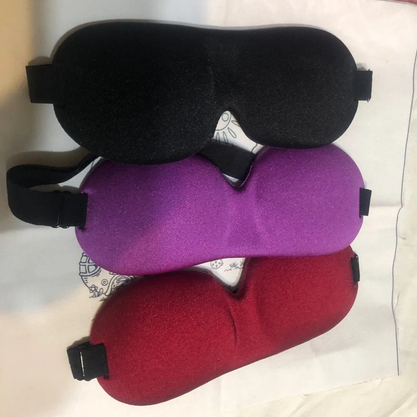 NEW-3D Sleep Eye Masks - Black, Purple, Red image indicator(3)