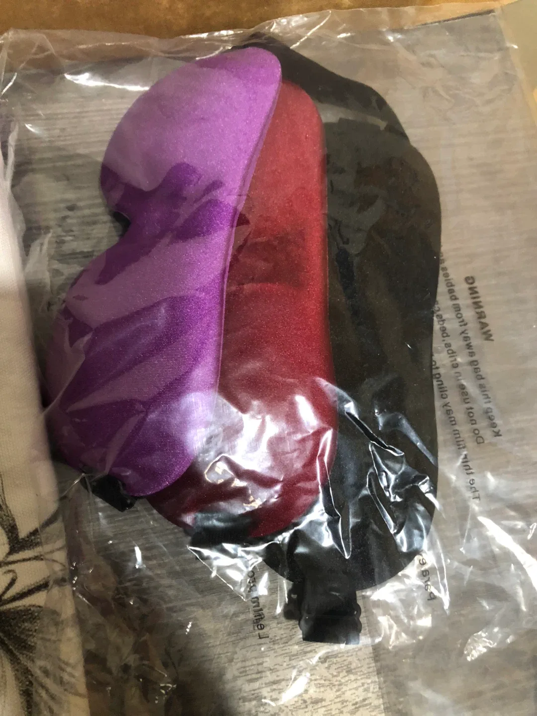 NEW-3D Sleep Eye Masks - Black, Purple, Red image indicator(8)