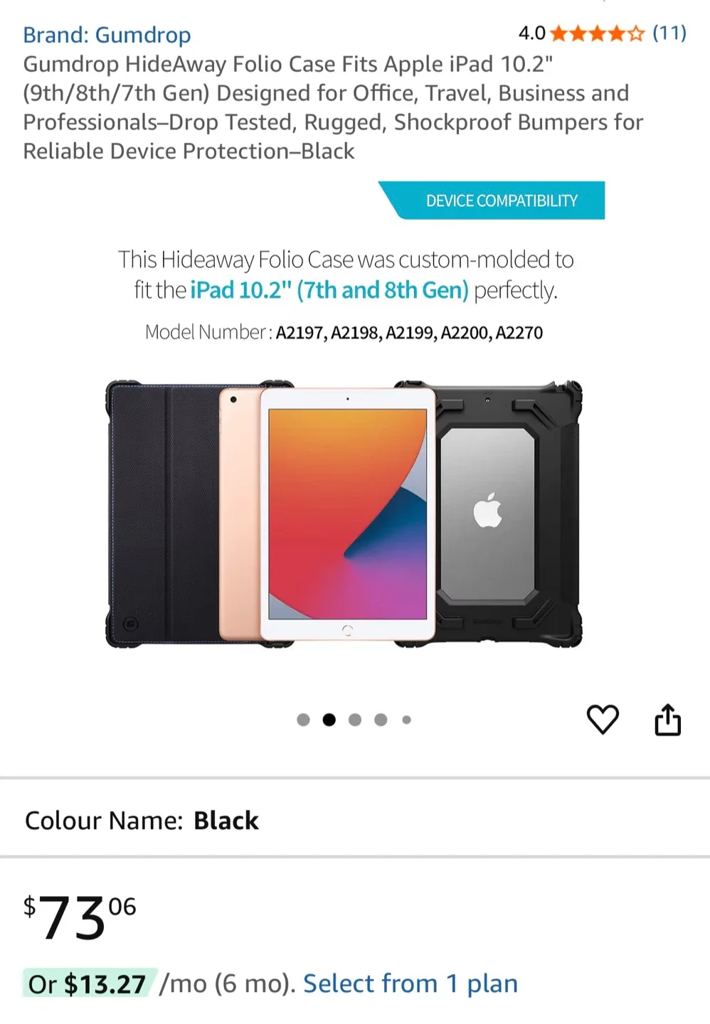 Gumdrop HideAway Folio Case for iPad 10.2" Black image indicator(3)