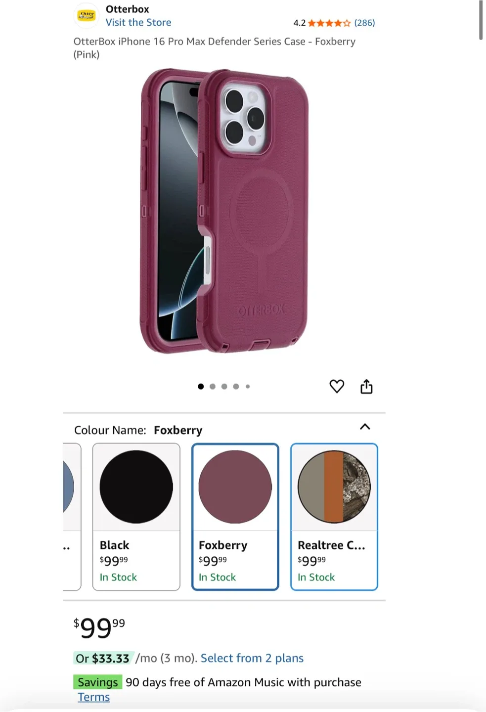 OtterBox Defender Series iPhone 16 Pro Max Case - Foxberry