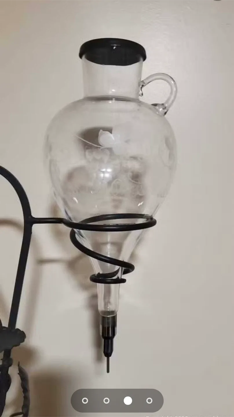 Vintage Glass Decanter with Metal Stand image indicator(3)