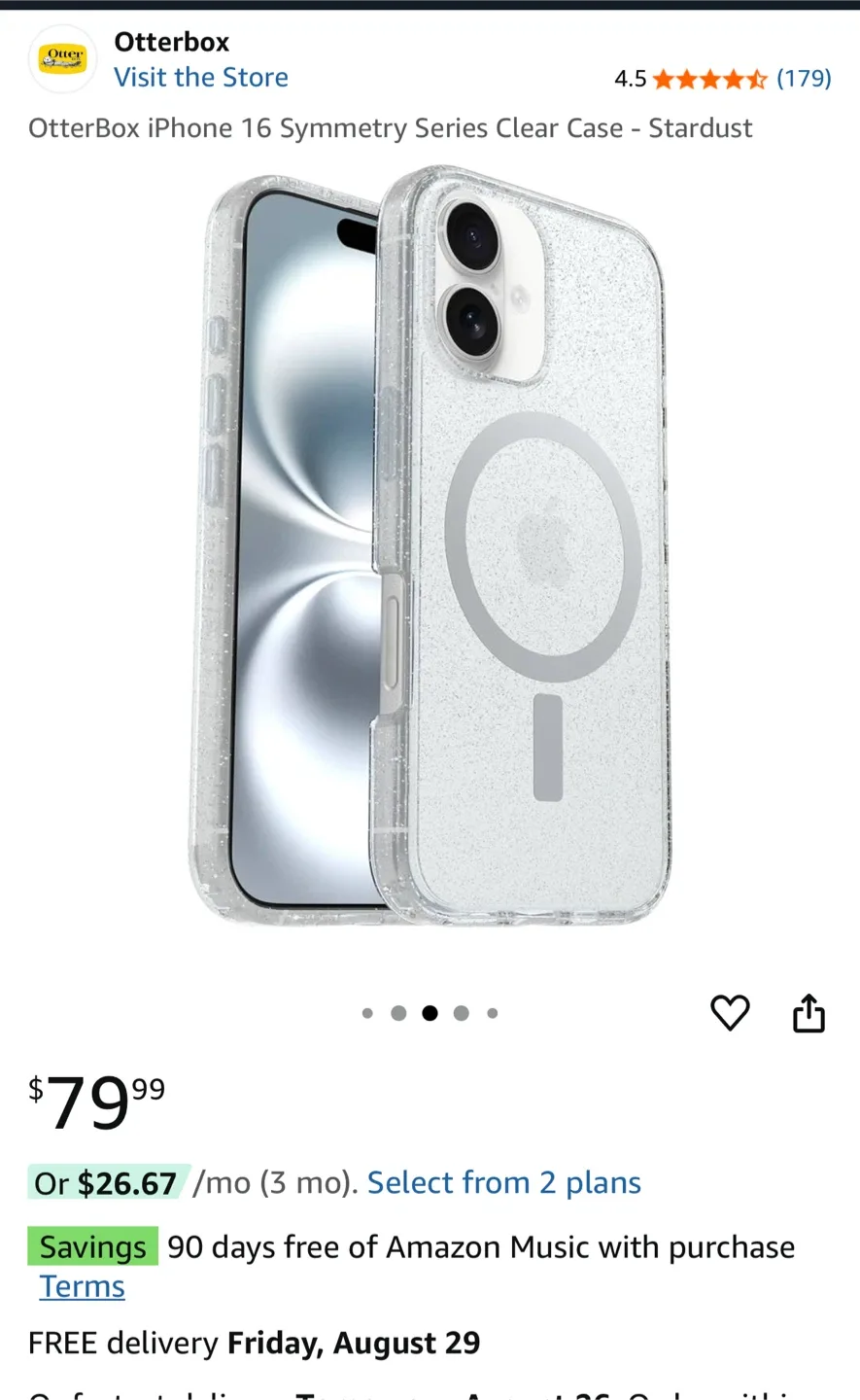 OtterBox iPhone 16 Symmetry Series Clear Case - Stardust