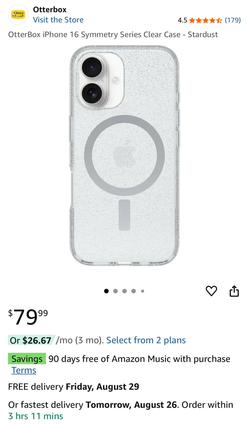 OtterBox iPhone 16 Symmetry Series Clear Case - Stardust image indicator(2)