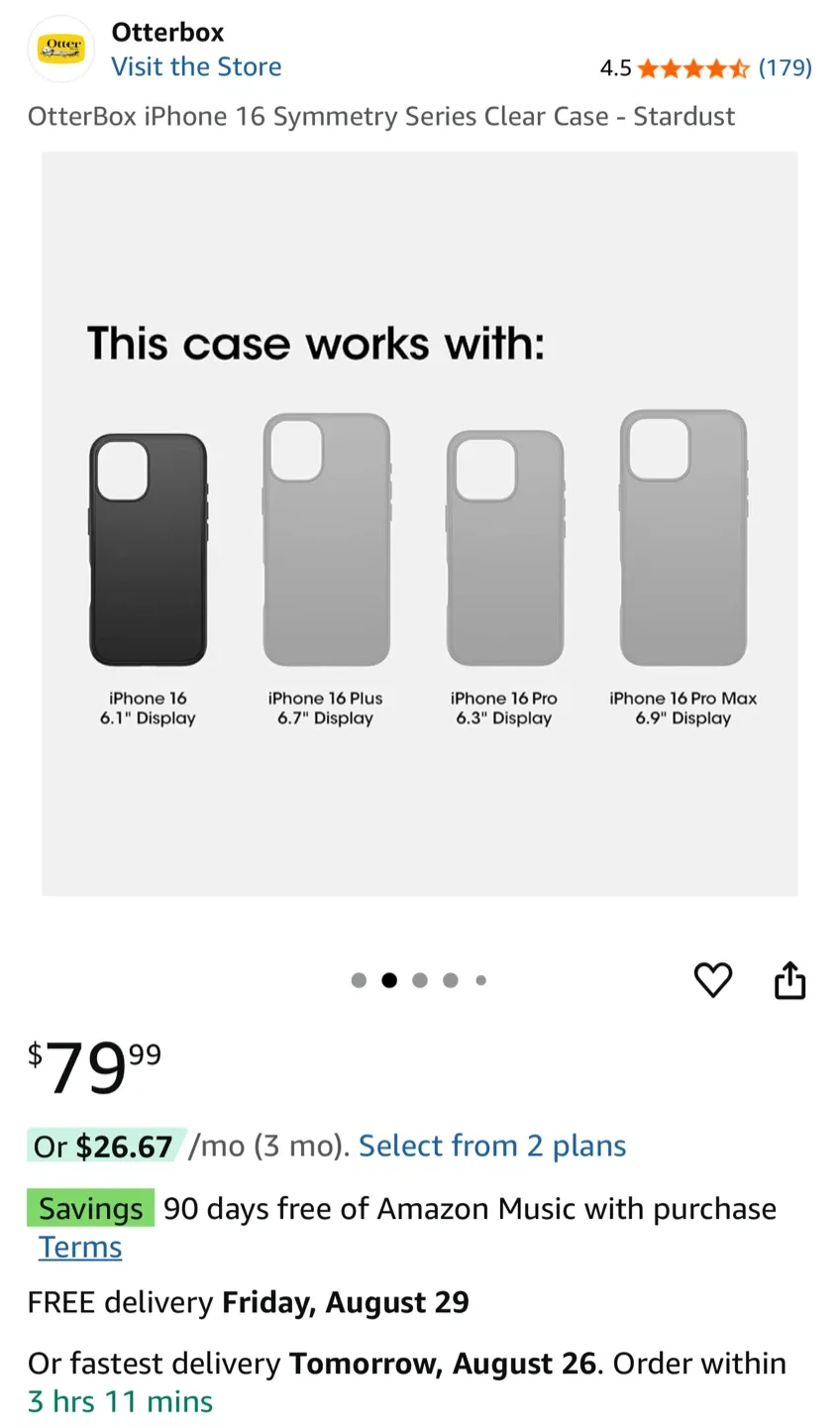 OtterBox iPhone 16 Symmetry Series Clear Case - Stardust image indicator(3)