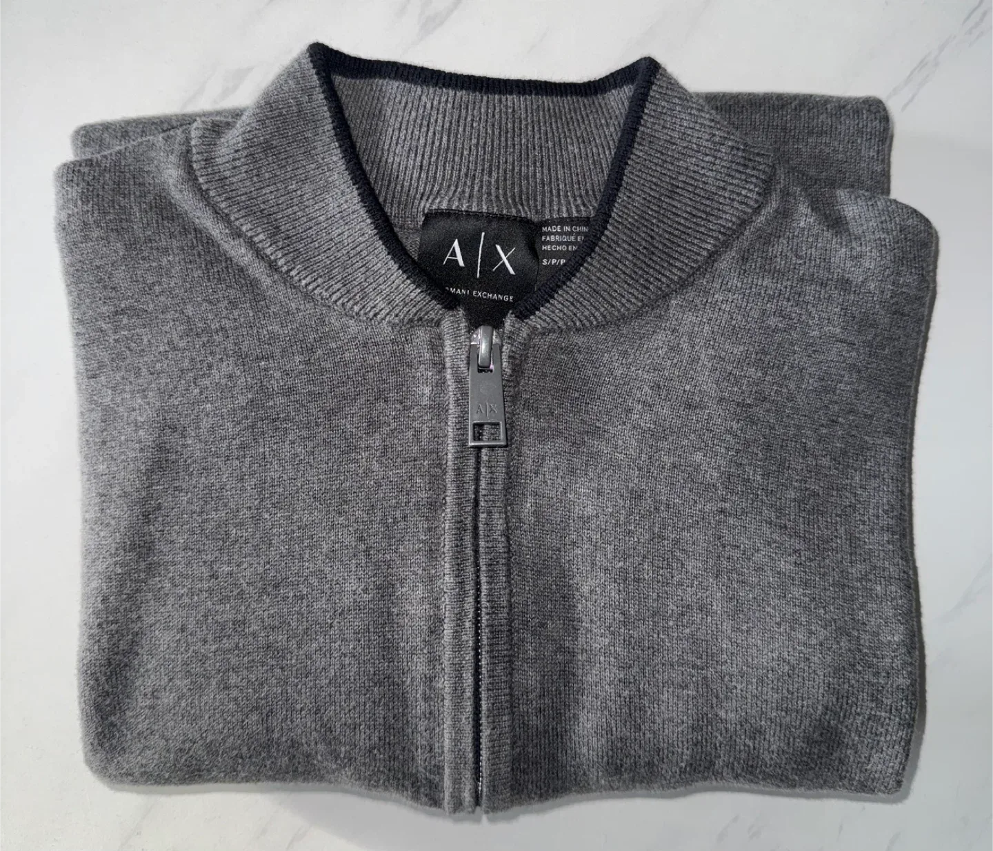 Armani Exchange Gray Zip-Up Jacket Size S image indicator(3)