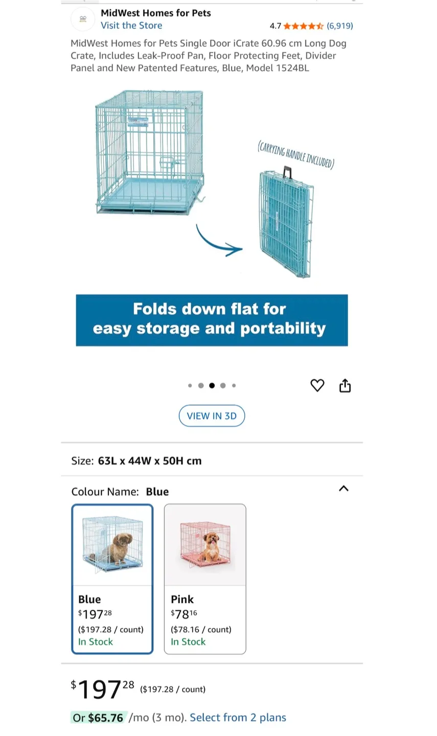 MidWest iCrate Single Door Dog Crate - Blue