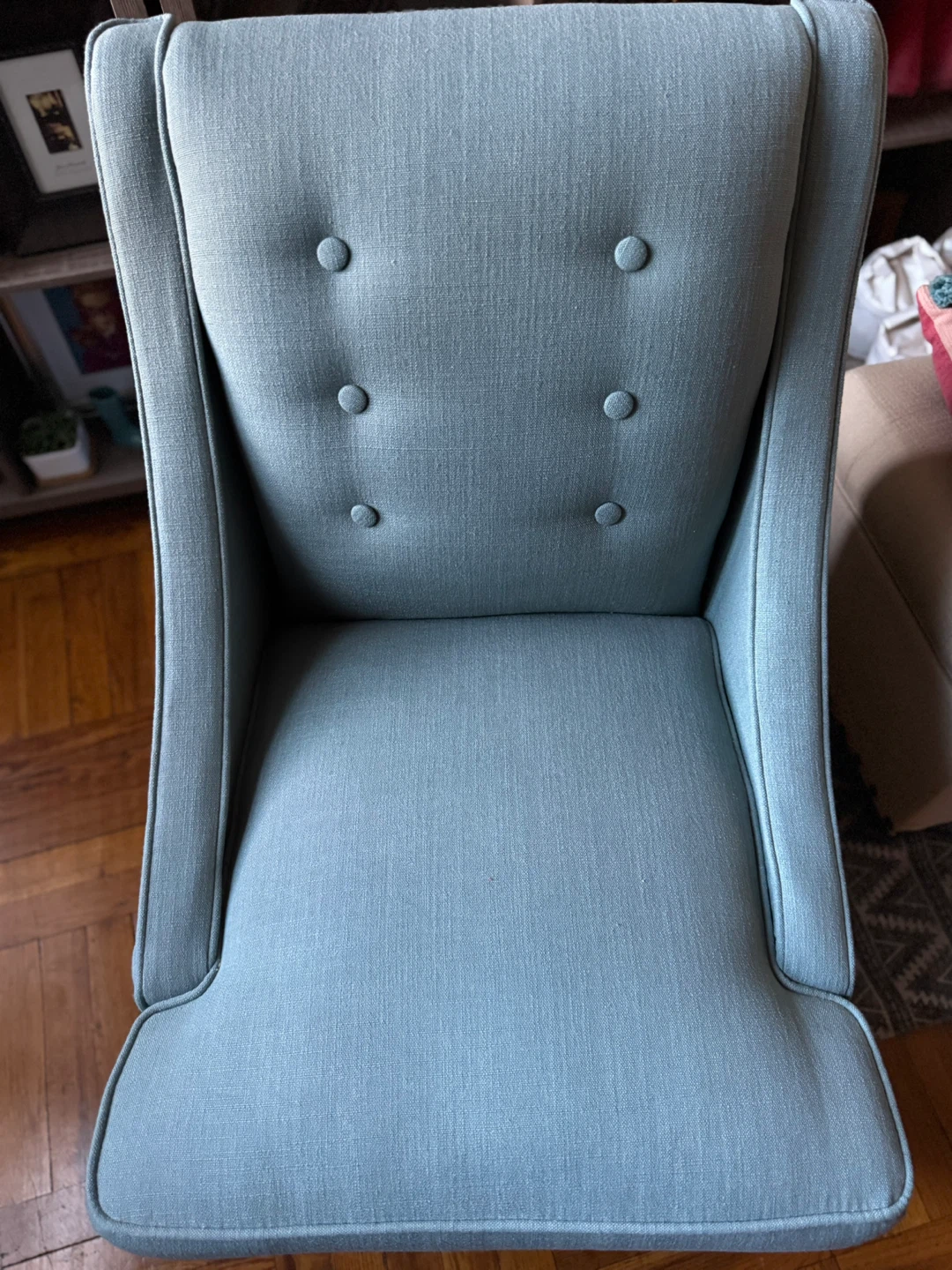 Set of 2 Accent Chairs - Blue Upholstered - photo 4