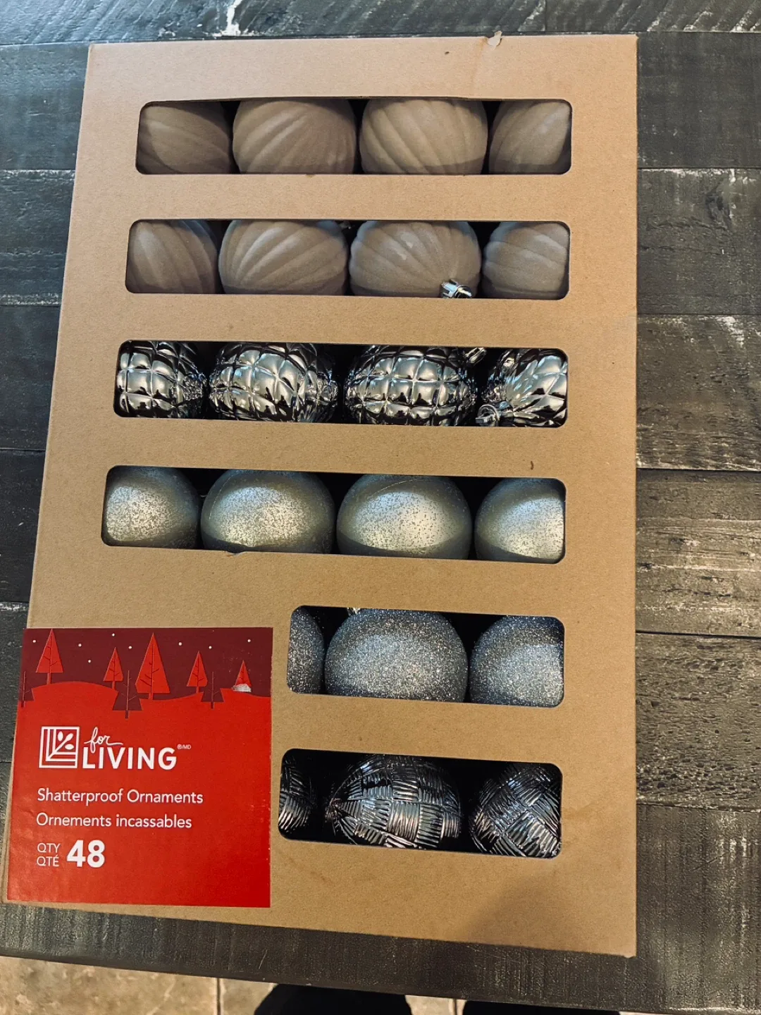 48 brand new shatter proof Christmas tree ornaments