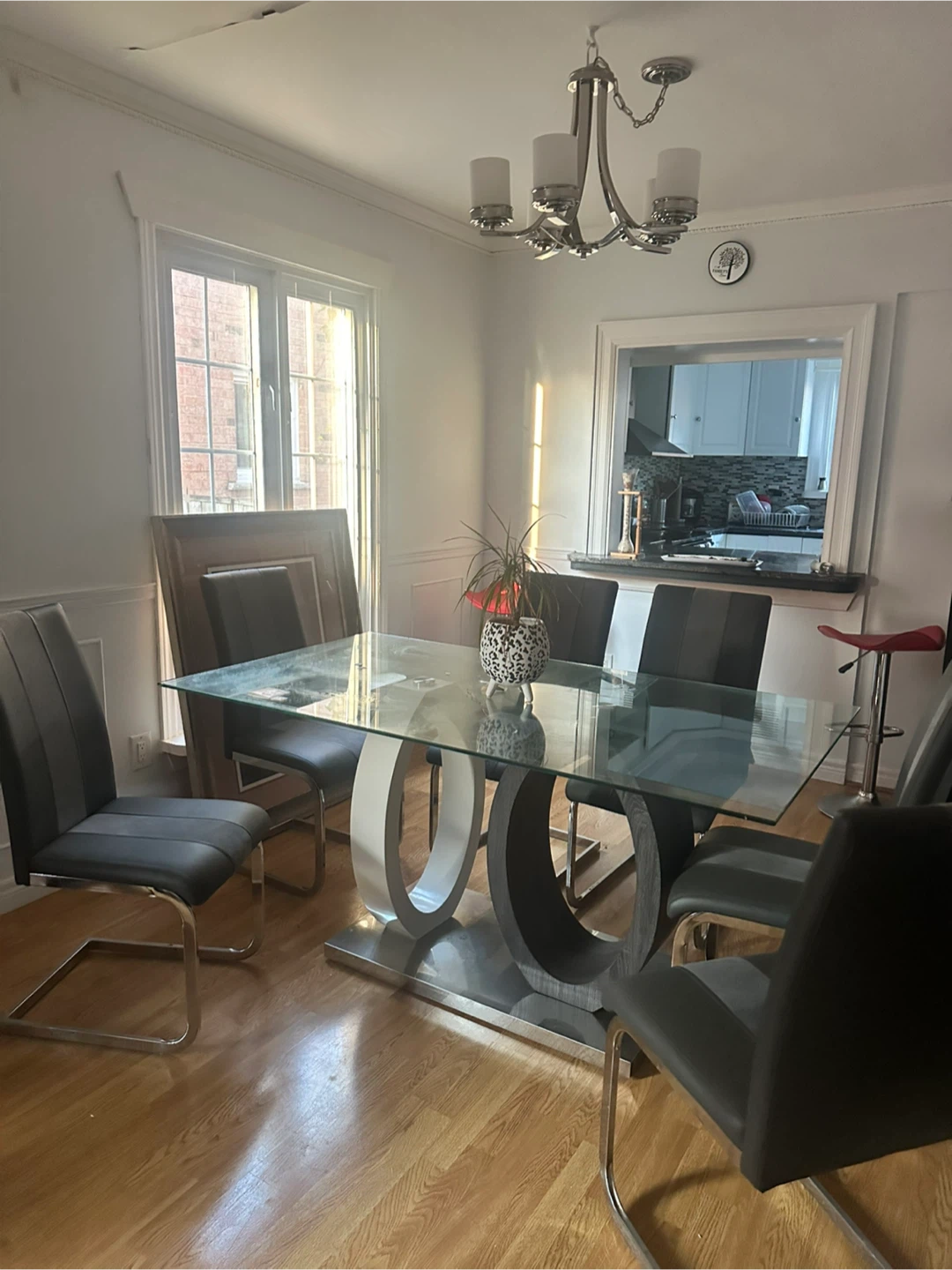 Glass Dining Table with 6 Chairs - photo 4