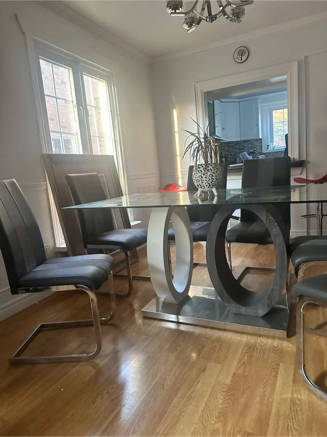 Glass Dining Table with 6 Chairs - photo 2