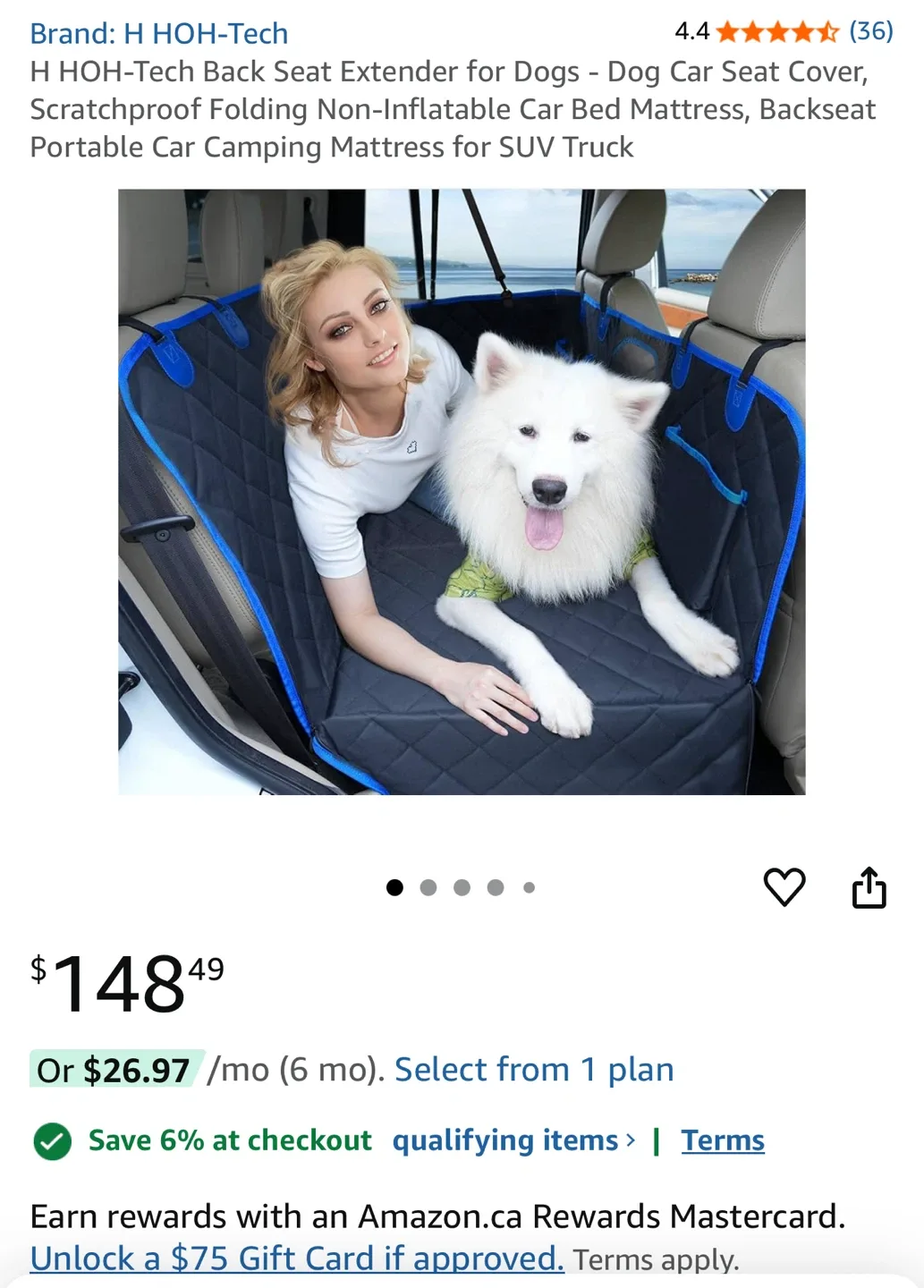 H HOH-Tech Back Seat Extender for Dogs - Like New