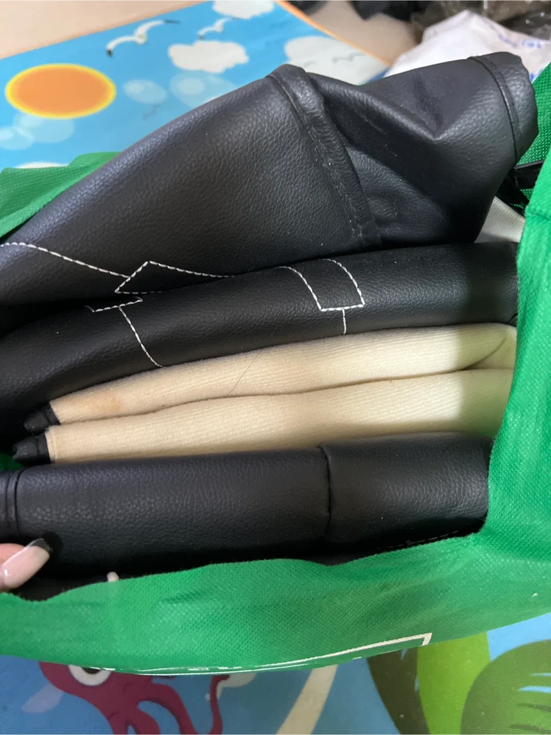 Black & Beige Interior Car Seat Covers