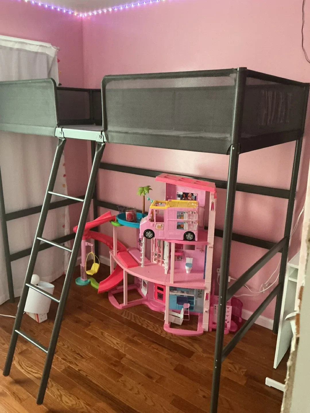 Gray Loft Bed Frame
