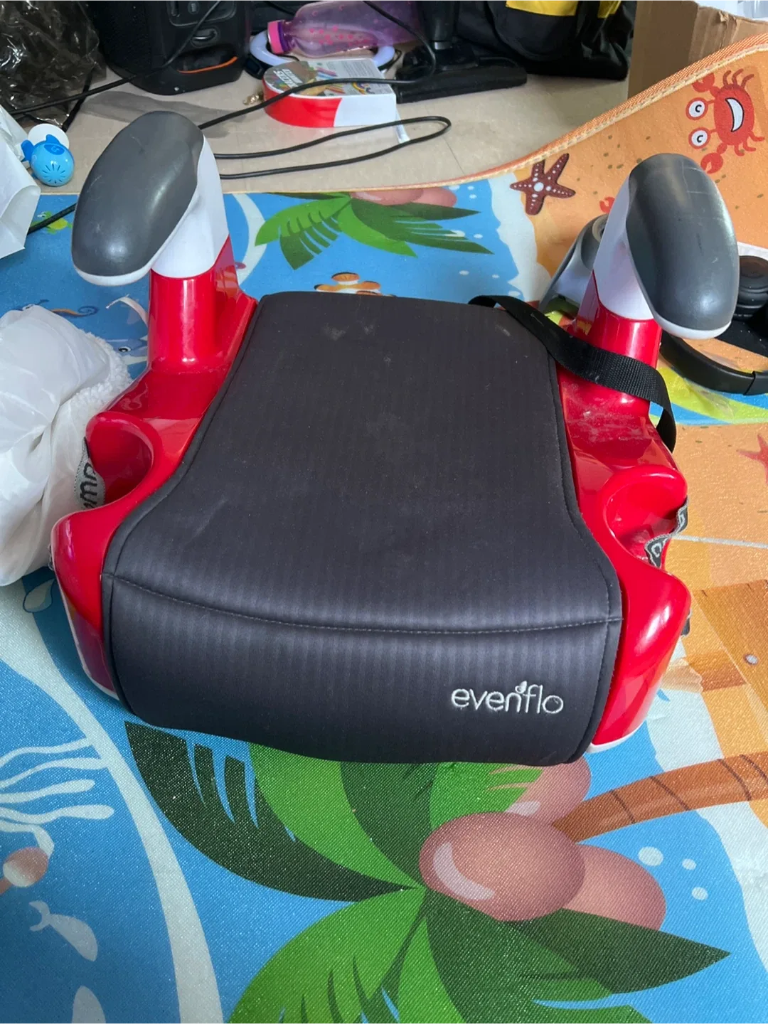 Evenflo Booster Car Seat - Red & Black