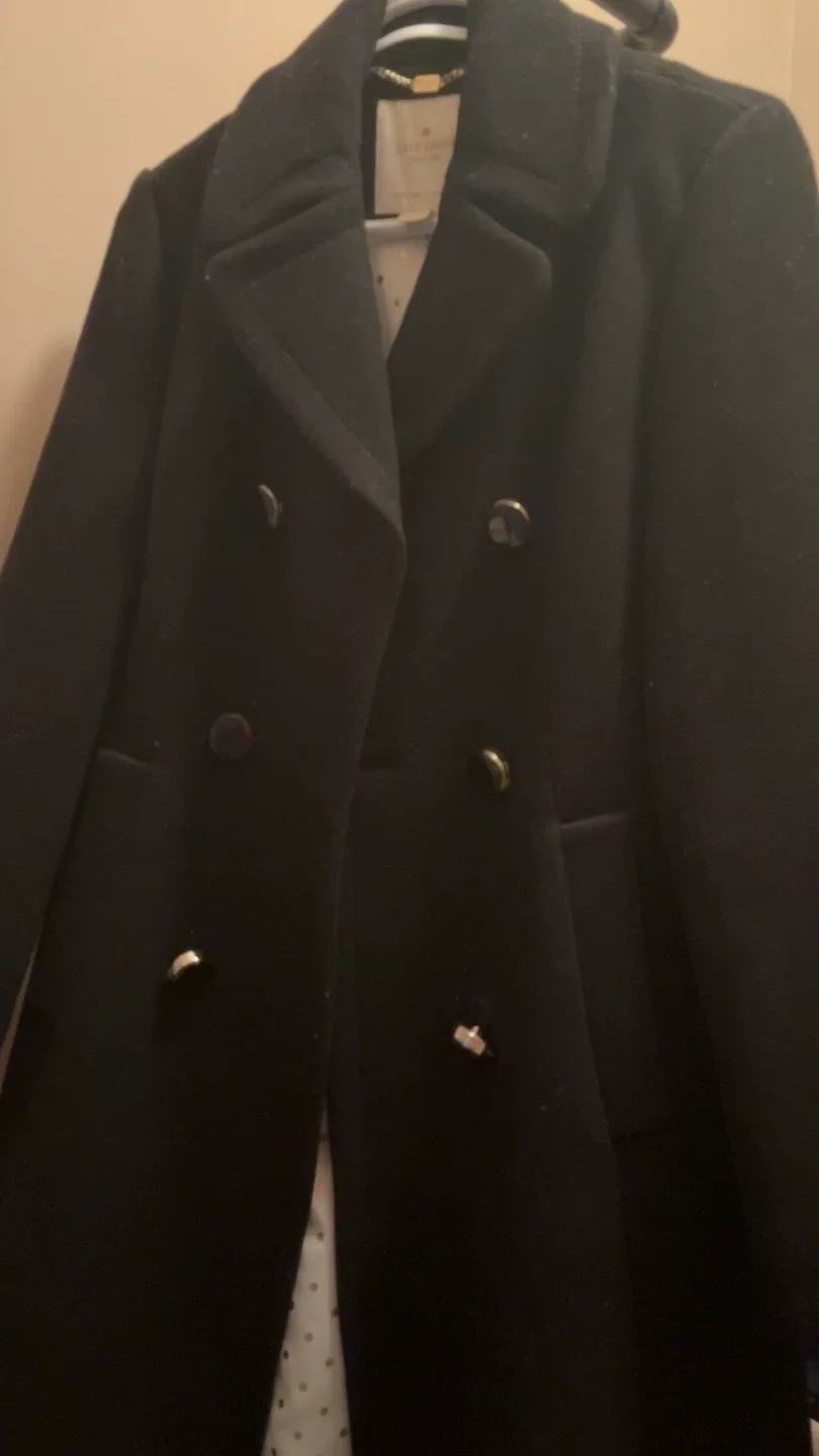 Kate Spade Black Wool Blend Coat - XS