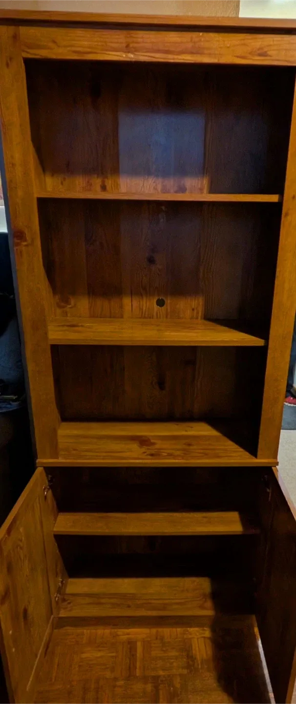 Wooden Bookcase with Storage