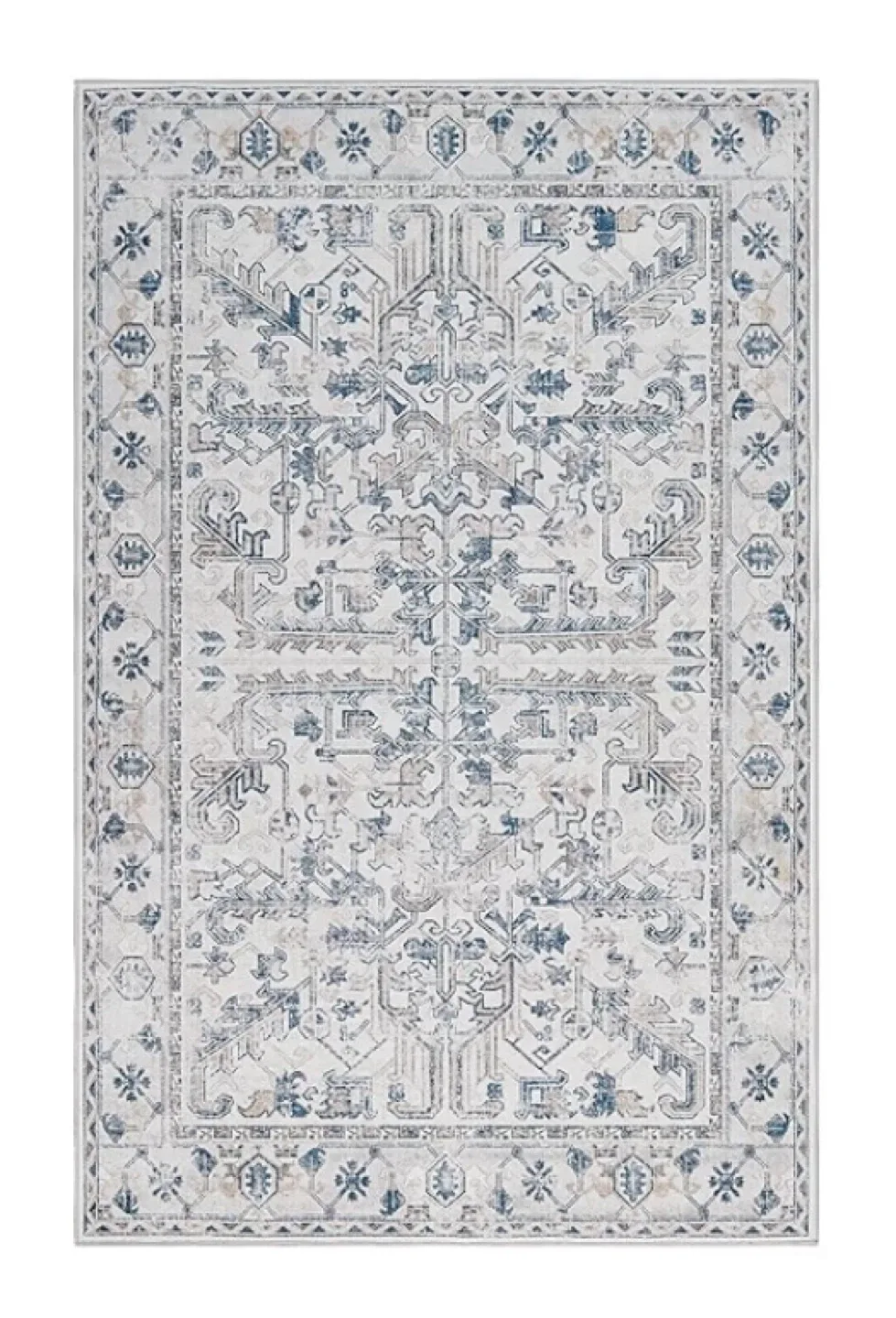 New 6x9 Area Rug Washable Boarder Blue