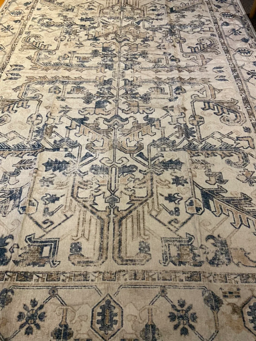 New 6x9 Area Rug Washable Boarder Blue image indicator(5)