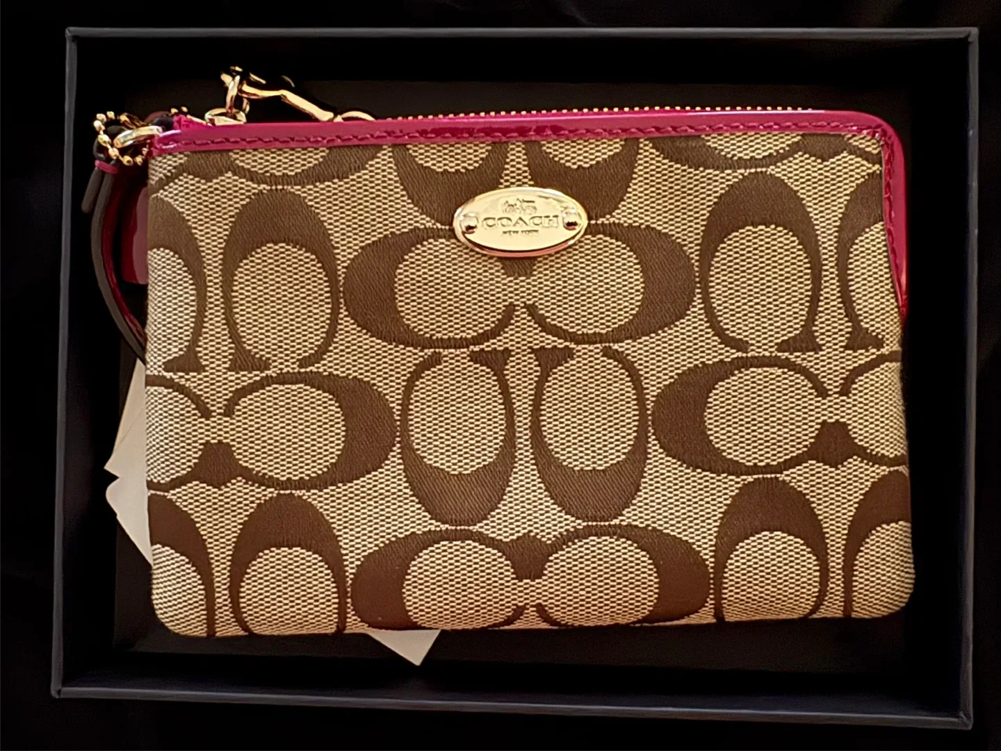 Coach Wristlet - Brown Signature