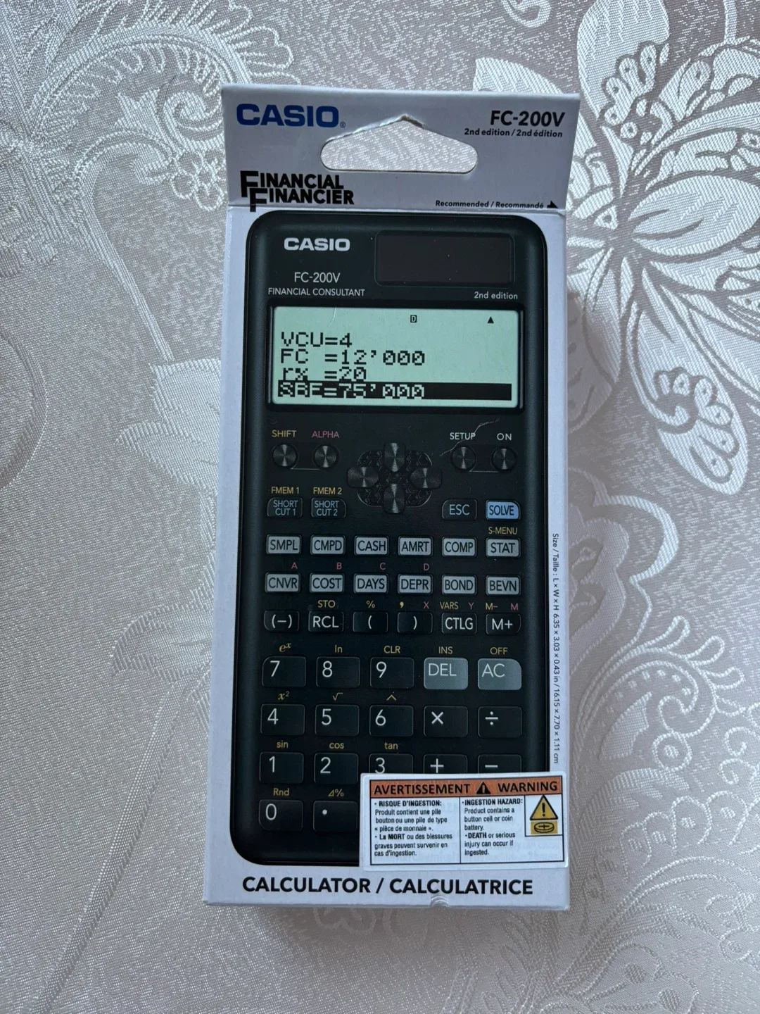 Casio FC-200V Financial Calculator - New in Box!