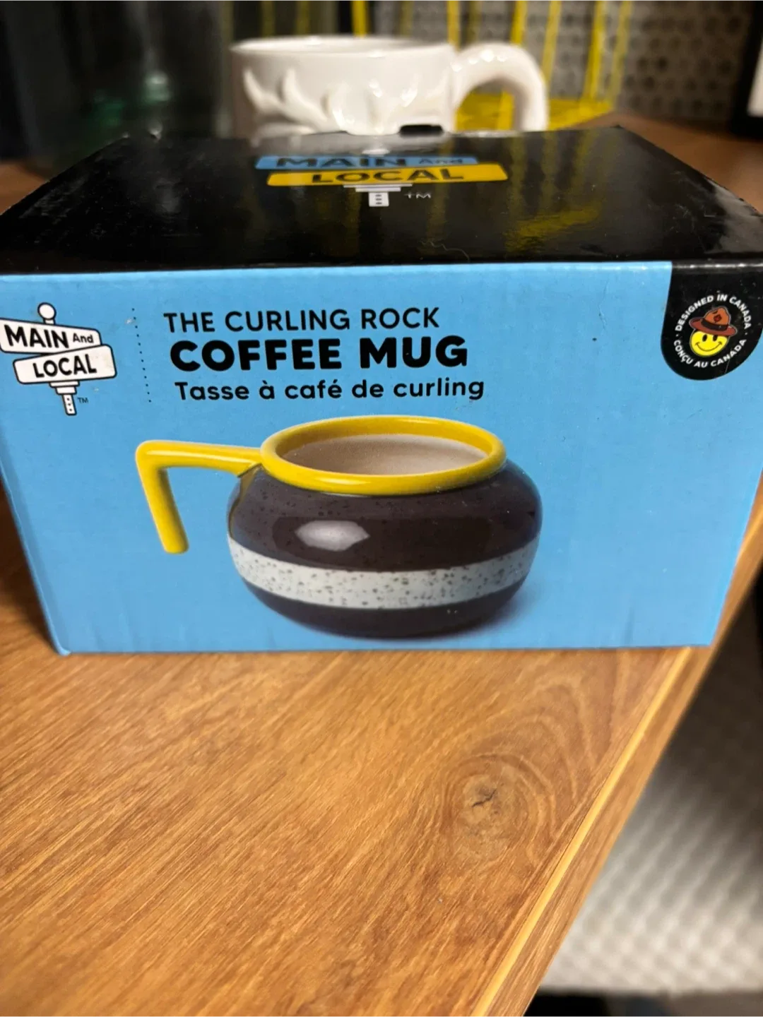 Main and Local Curling Rock Coffee Mug - New in Box!