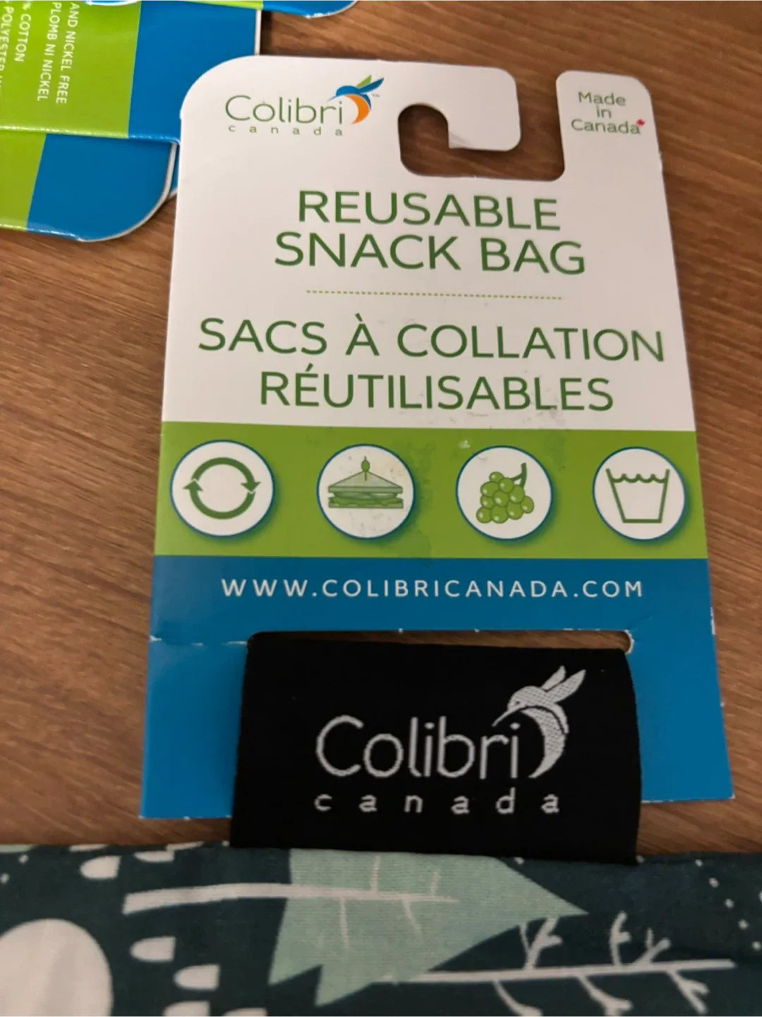 Colibri Canada Reusable Snack Bag - New image indicator(2)
