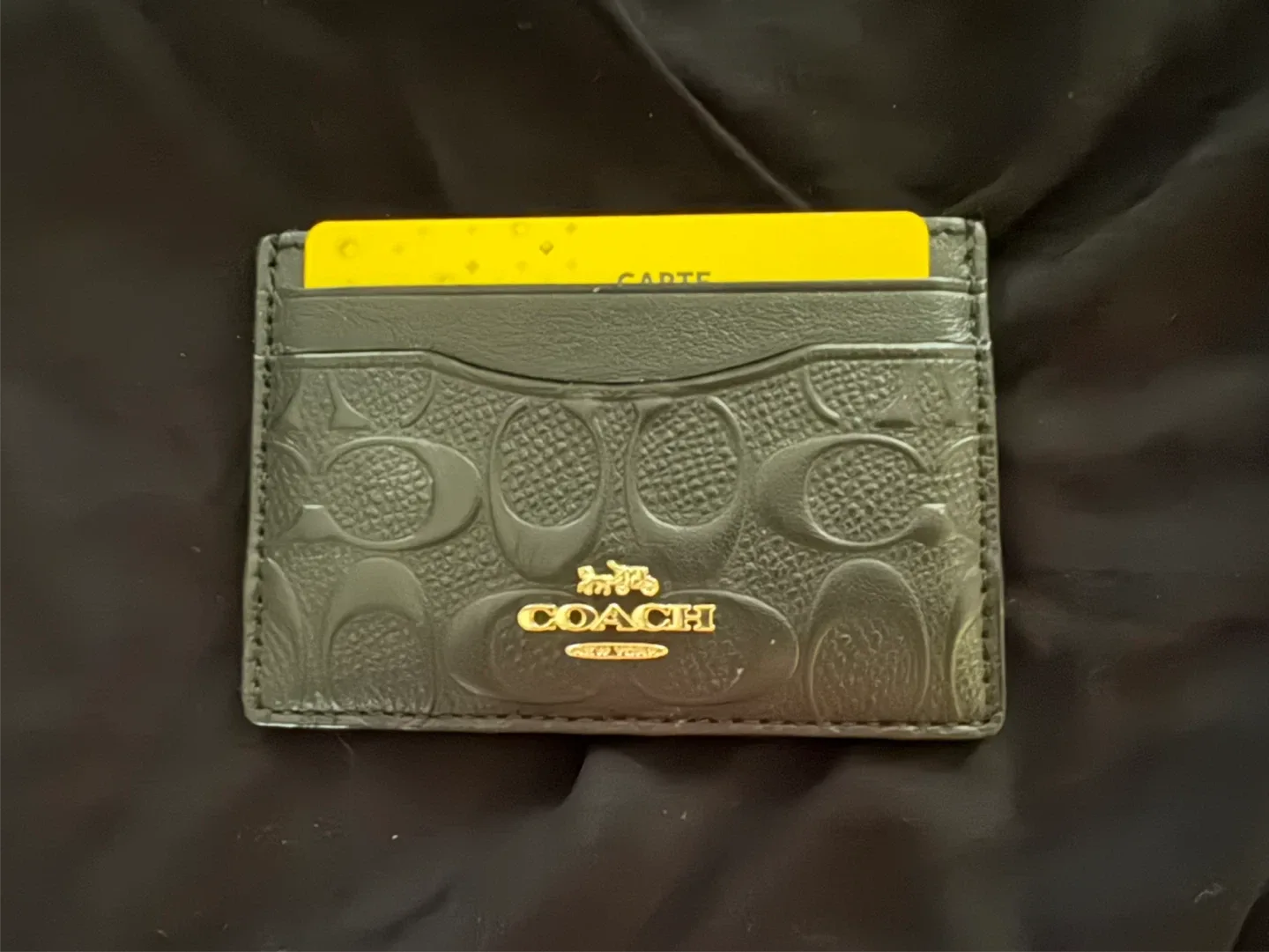 Coach Embossed Leather Card Holder