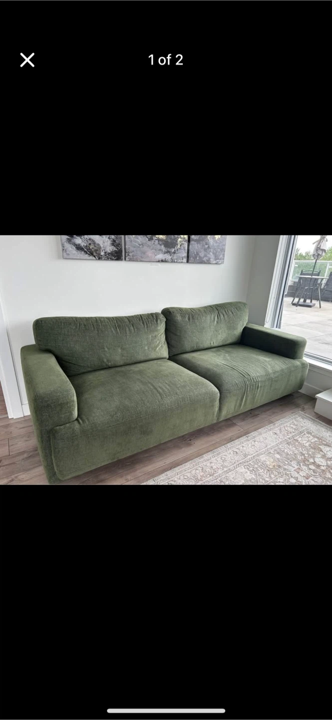 Moss coloured couch - photo 2