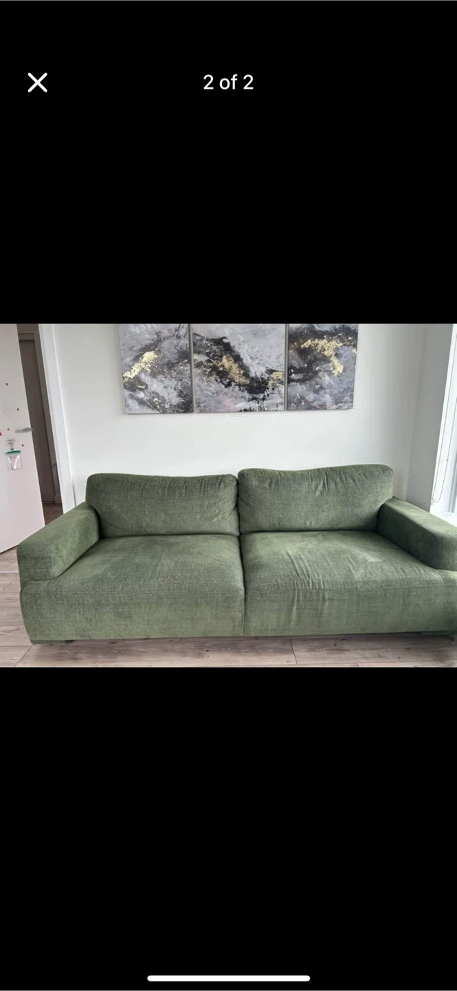 Moss coloured couch