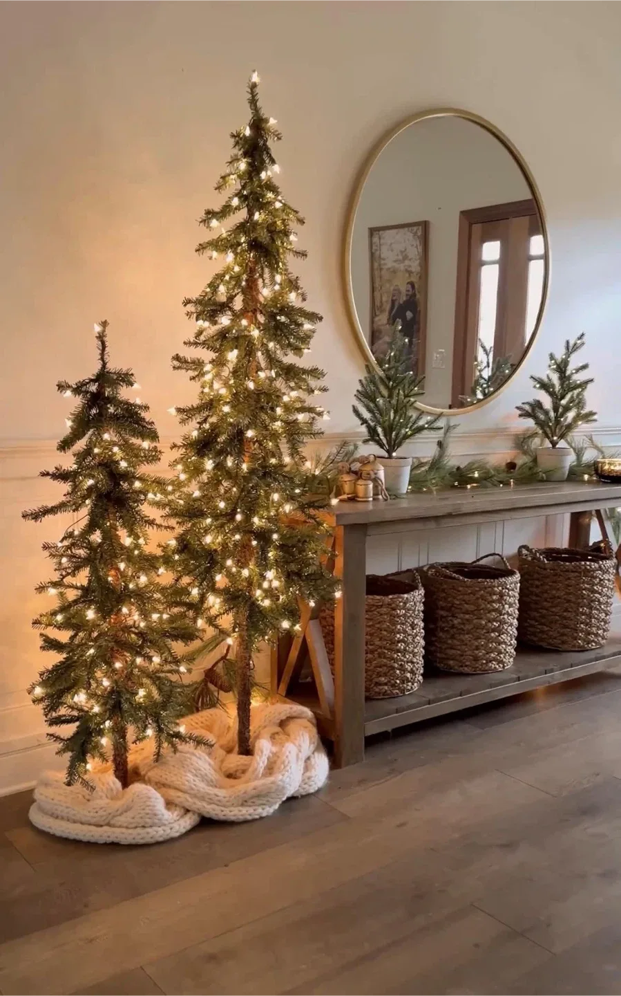 Set of 2 Artificial Pine Decorative Trees