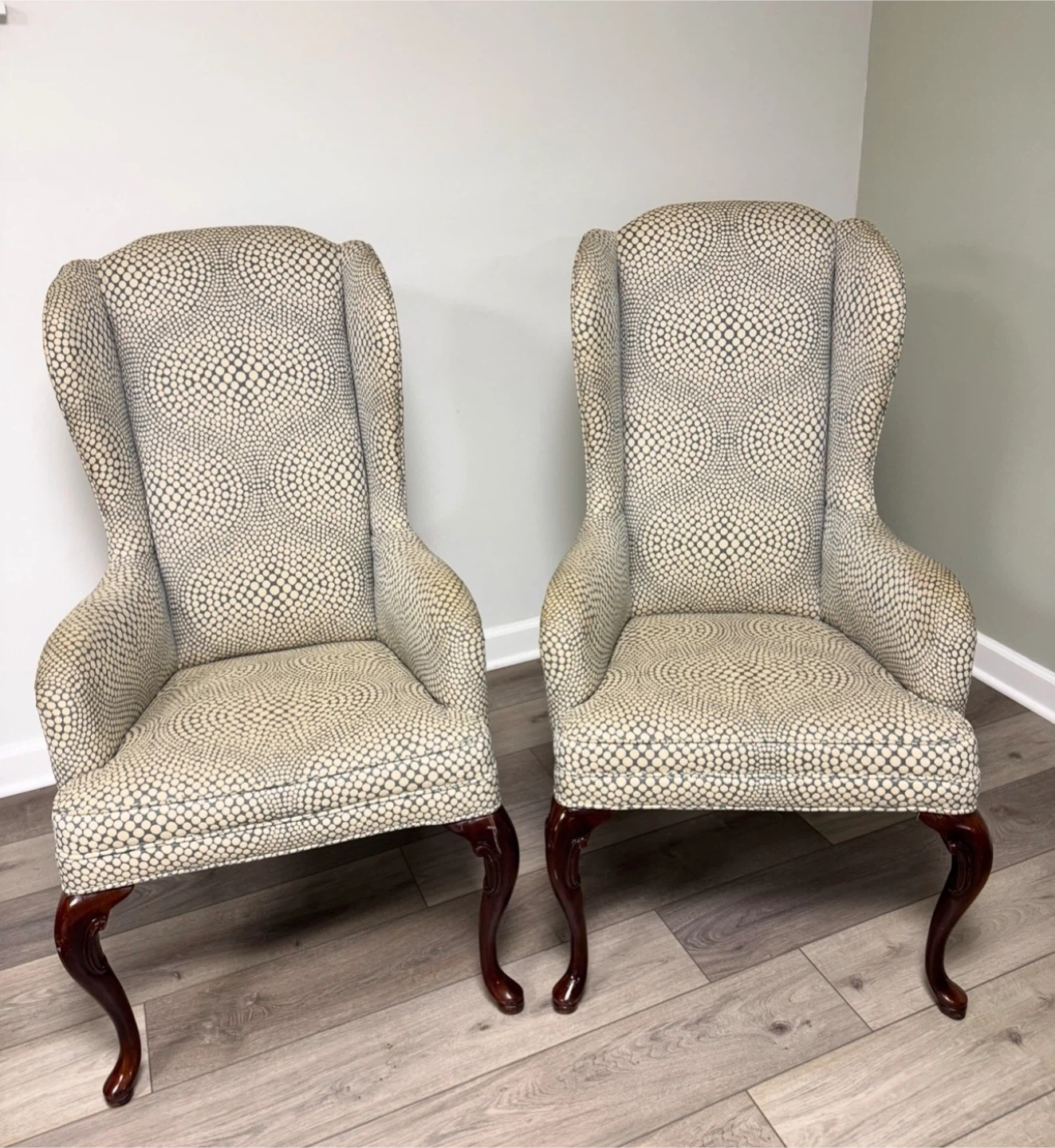 3 Pair of Upholstered Wingback Chairs - photo 3
