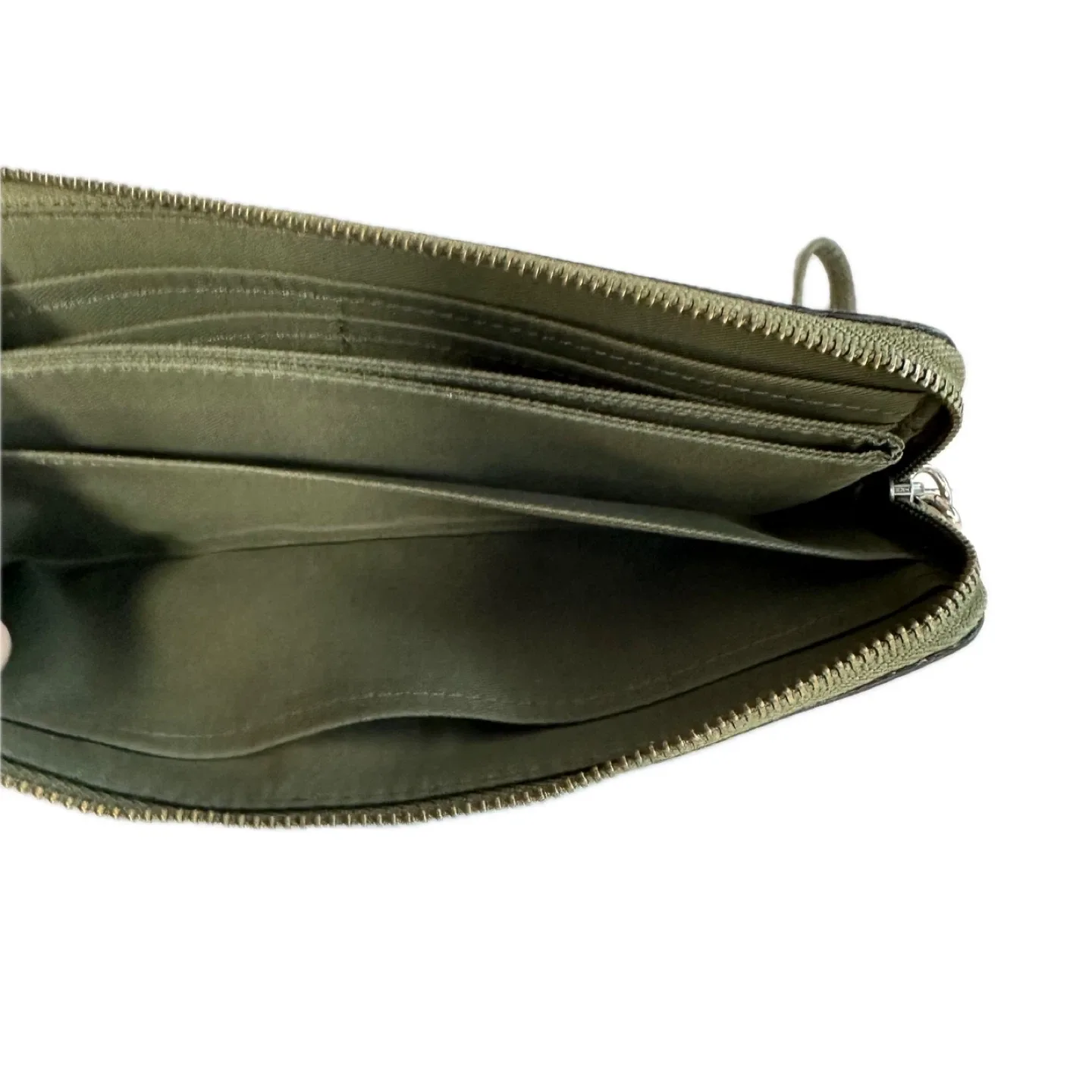 Coach Olive Green Leather Wristlet image indicator(5)