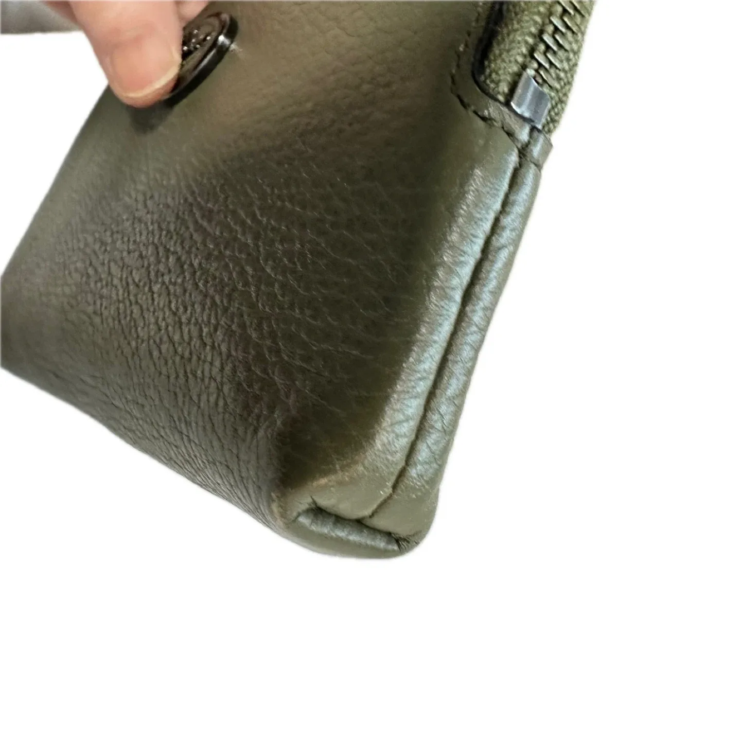 Coach Olive Green Leather Wristlet image indicator(3)