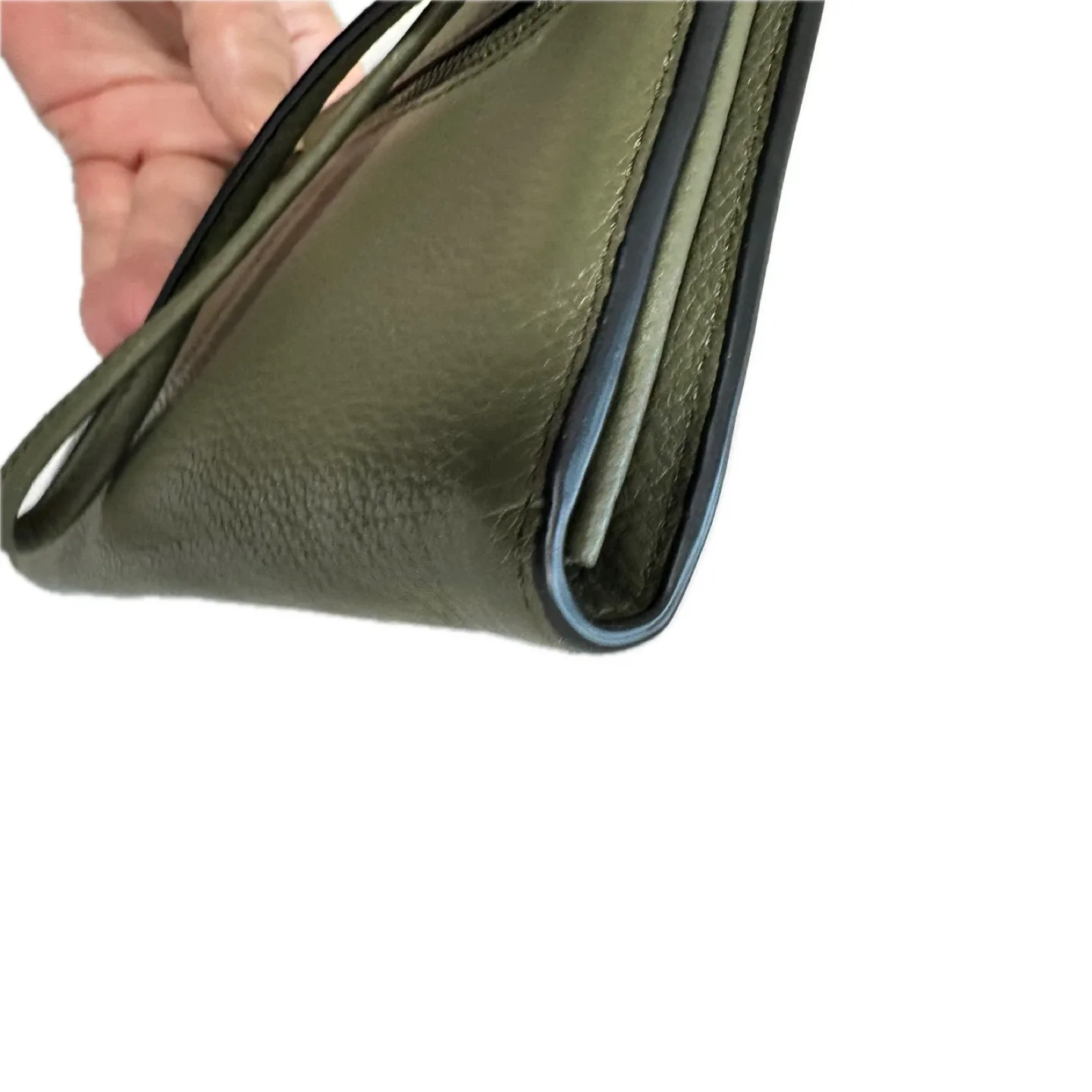 Coach Olive Green Leather Wristlet image indicator(4)