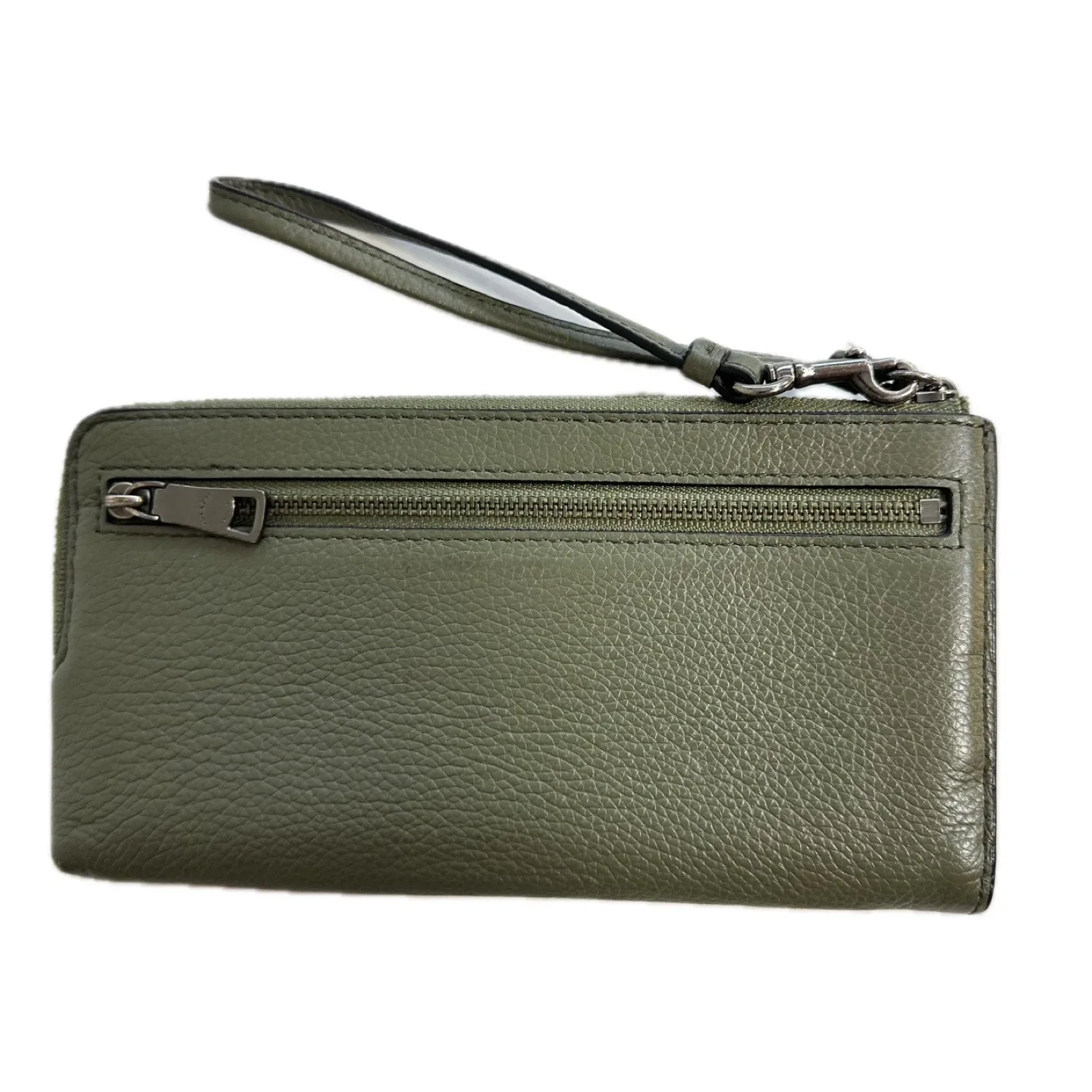Coach Olive Green Leather Wristlet image indicator(2)