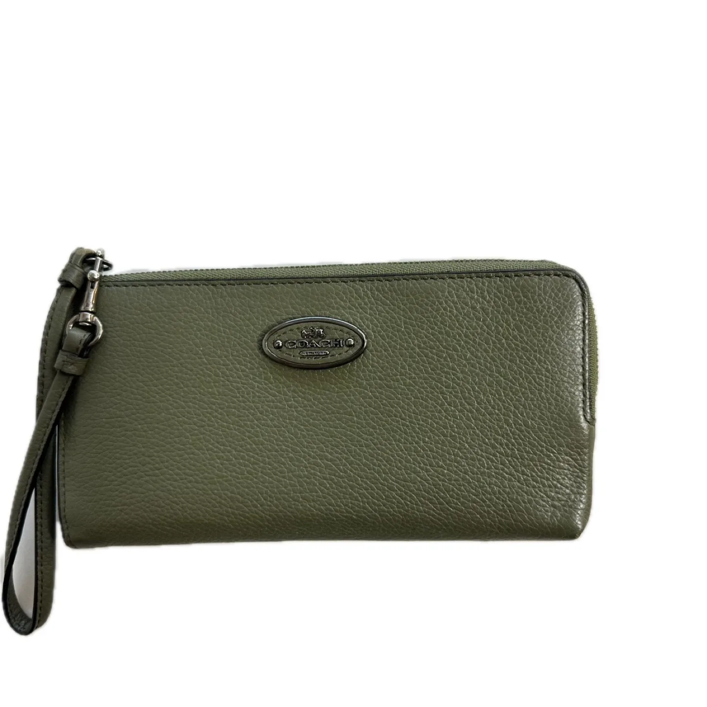 Coach Olive Green Leather Wristlet